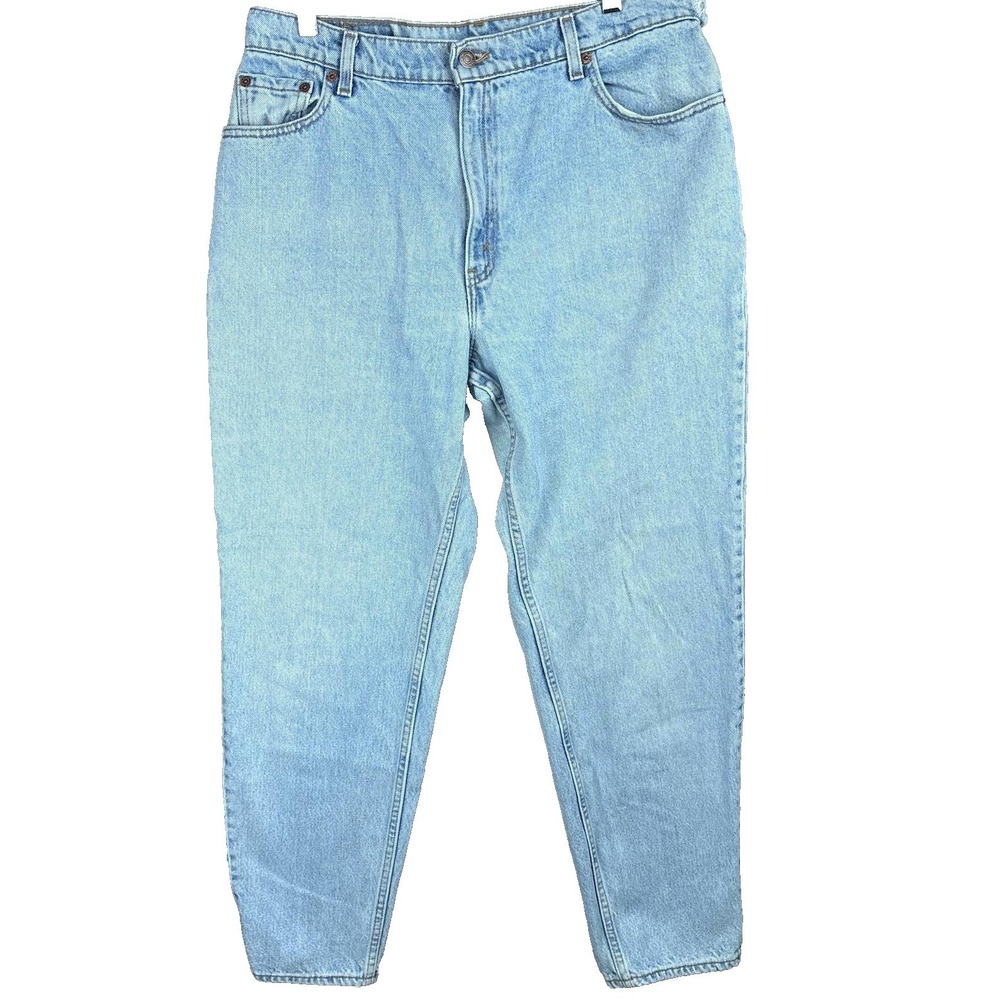 Vintage Levi's 550 Relaxed Tapered Jeans Womens 16 Light Wash 31x30 Distressed